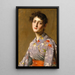 Junge Frau in japanischem Kostüm - William Merritt Chase — gerahmtes Bild an der Wand