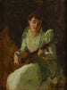 Dame spielend Gitarre - William Merritt Chase — Ansicht des Kunstwerks