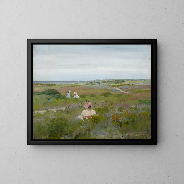 Landschaft in Shinnecock, Long Island - William Merritt Chase — gerahmtes Bild an der Wand