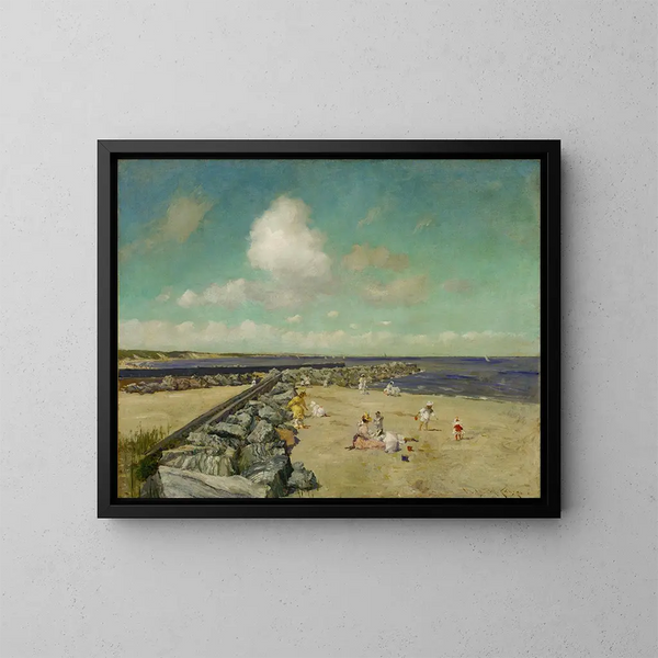 Morgen am Breakwater von Shinnecock - William Merritt Chase — gerahmtes Bild an der Wand