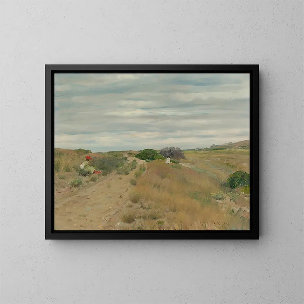 L'ancienne route de sable - William Merritt Chase — gerahmtes Bild an der Wand