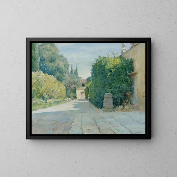 Villa in Florenz - William Merritt Chase — gerahmtes Bild an der Wand