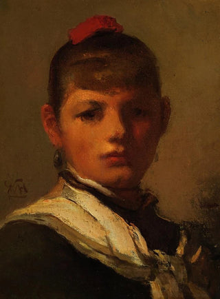William Morris Hunt - Girl with Red Hair Ribbon.webp
