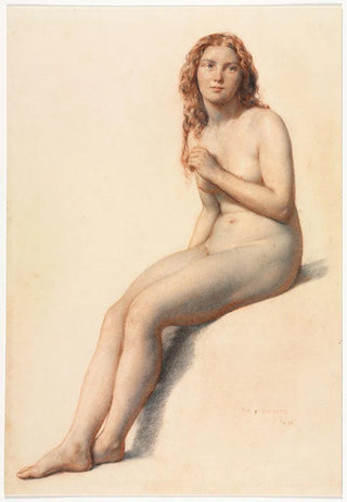 William Mulready - Female Nude Seated Three Quarter View from Front.webp