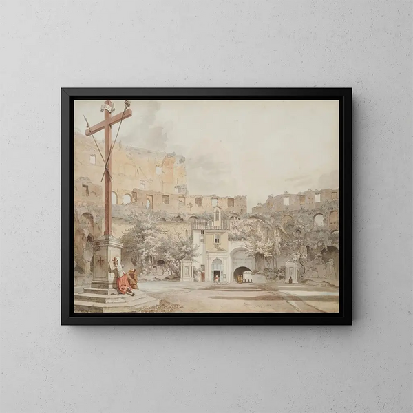 Innenansicht des Kolosseums, Rom - William Pars — gerahmtes Bild an der Wand