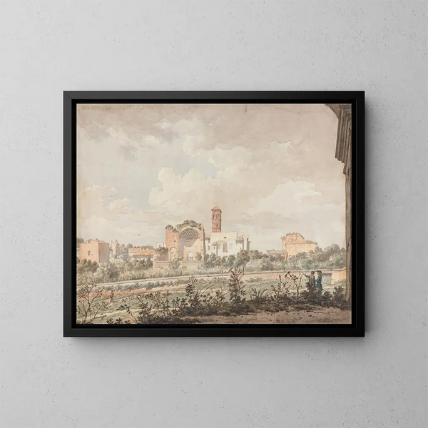 Tempel der Venus und Römisches Reich vom Kolosseum - William Pars — gerahmtes Bild an der Wand