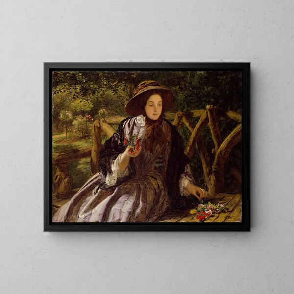 Blumen des Gartens, die einen Blumenstrauß bilden - William Powell Frith — gerahmtes Bild an der Wand