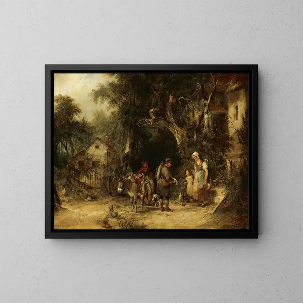 L'homme aux lapins - William Shayer — gerahmtes Bild an der Wand