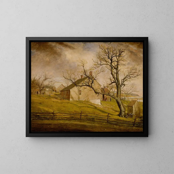 Bauernhäuser auf Long Island - William Sidney Mount — gerahmtes Bild an der Wand