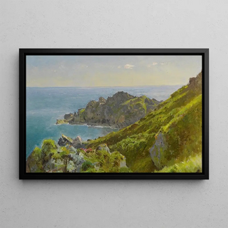 William Trost Richards - Coastline With Grassy Slope.webp