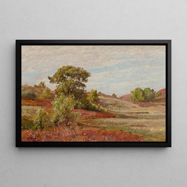 Buissons de myrtilles à Matunuck, Rhode Island - William Trost Richards — gerahmtes Bild an der Wand