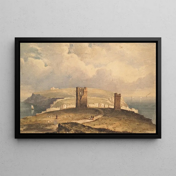 Küstenszene mit Ruinen - William Wyld — gerahmtes Bild an der Wand