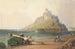 Ansicht des Mont Saint-Michel mit Figuren am Strand - William Wyld — Ansicht des Kunstwerks