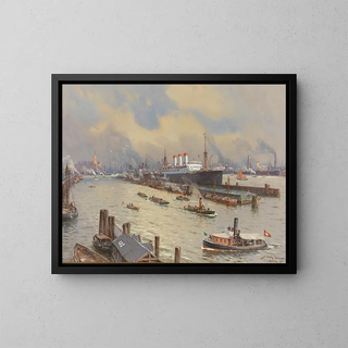 Willy Stwer - Hamburger Hafen mit der Cap Polonio und der Kehrwiederspitze.webp
