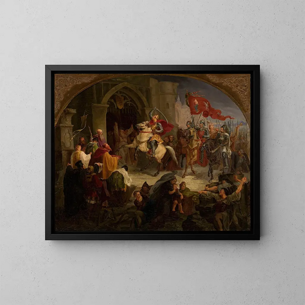 Eingang von Boleslas dem Tapferen in Kiew - Wincenty Smokowski — gerahmtes Bild an der Wand