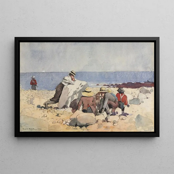 Ein Festmahl der Muscheln - Winslow Homer — gerahmtes Bild an der Wand