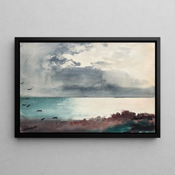 Sturm an der Küste von Maine - Winslow Homer — gerahmtes Bild an der Wand