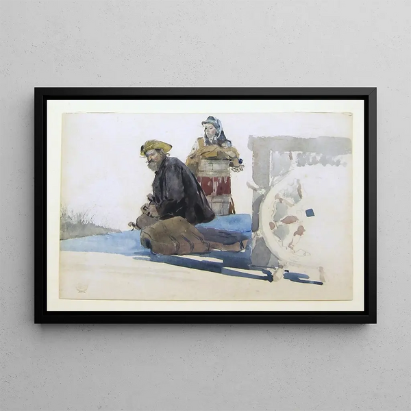 Passagiere auf dem Deck - Winslow Homer — gerahmtes Bild an der Wand