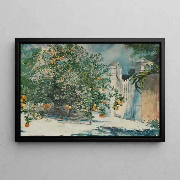 Orangen und Tor - Winslow Homer — gerahmtes Bild an der Wand