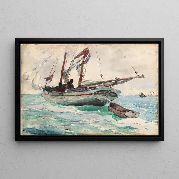Goélette Nassau - Winslow Homer — gerahmtes Bild an der Wand