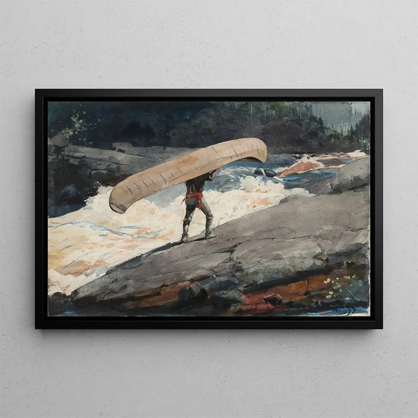 Le Portage - Winslow Homer — gerahmtes Bild an der Wand