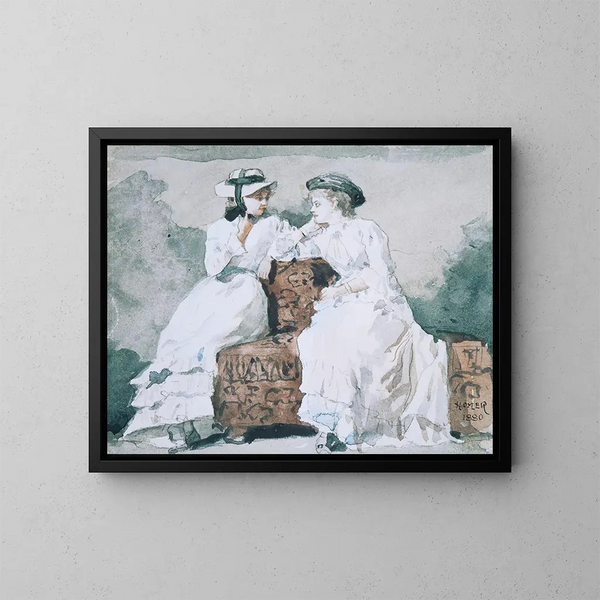Zwei Damen - Winslow Homer — gerahmtes Bild an der Wand