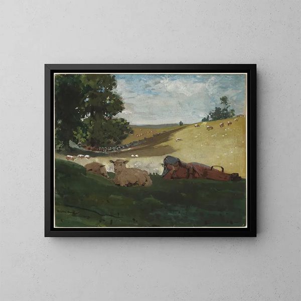 Nachmittagswärme - Winslow Homer — gerahmtes Bild an der Wand