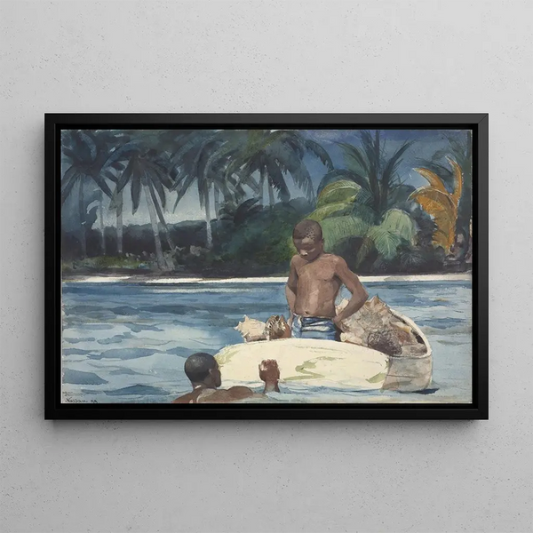 Taucher der Westindischen Inseln - Winslow Homer — gerahmtes Bild an der Wand