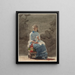 Junge Frau beim Nähen - Winslow Homer — gerahmtes Bild an der Wand