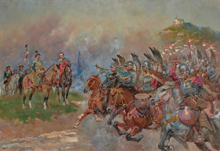 Wojciech Kossak - Polish Hussars Parading in Front of King John III Sobieski.webp