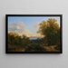 Ansicht des Genfersees und des Mont-Blanc-Massivs von den Höhen von Chambésy hinter dem Haus der Kaiserin Joséphine - Wolfgang Adam Töpffer — gerahmtes Bild an der Wand