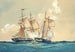 Aktion zwischen der USS Brig Chasseur und der britischen Bark St. Lawrence am 26. Februar 1815 - Worden Wood — Ansicht des Kunstwerks