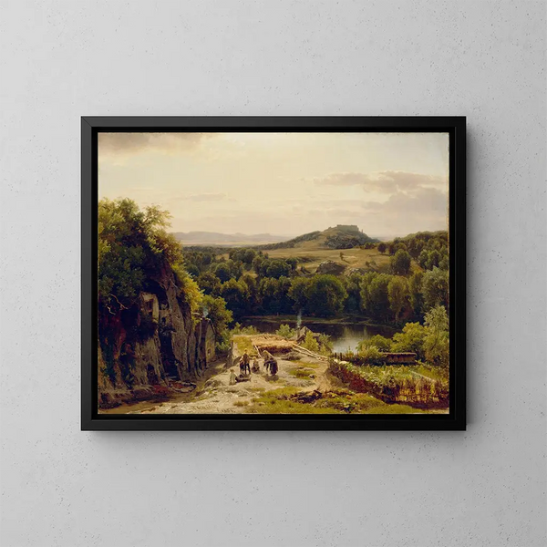 Landschaftsgemälde in den Harzbergen - Worthington Whittredge — gerahmtes Bild an der Wand