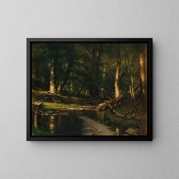 Der Bach im Wald - Worthington Whittredge — gerahmtes Bild an der Wand