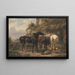 Pferde vor einer Stallung - Wouterus Verschuur — gerahmtes Bild an der Wand