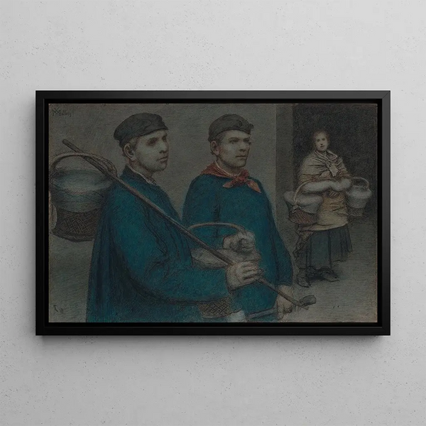Bauern - Xavier Mellery — gerahmtes Bild an der Wand