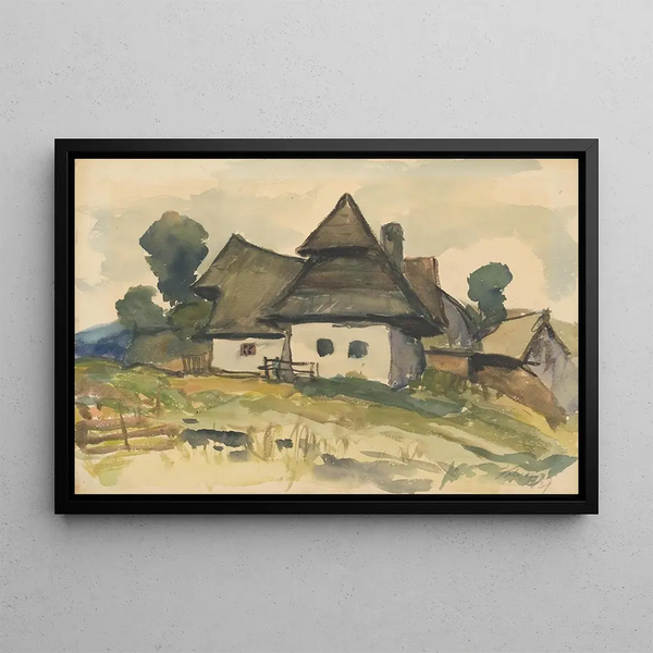 Dorfmotiv - Zolo Palugyay — gerahmtes Bild an der Wand