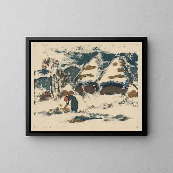 Landschaft mit Bergblick - Zolo Palugyay — gerahmtes Bild an der Wand
