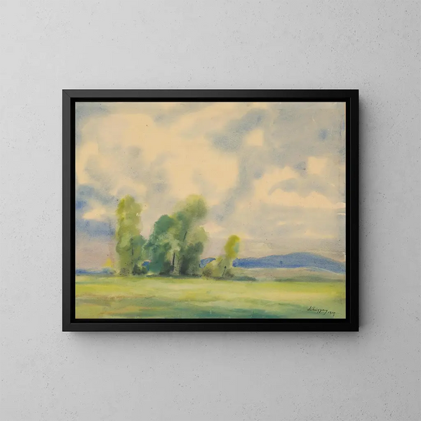 Landschaft mit Blumen Nirvana - Zolo Palugyay — gerahmtes Bild an der Wand