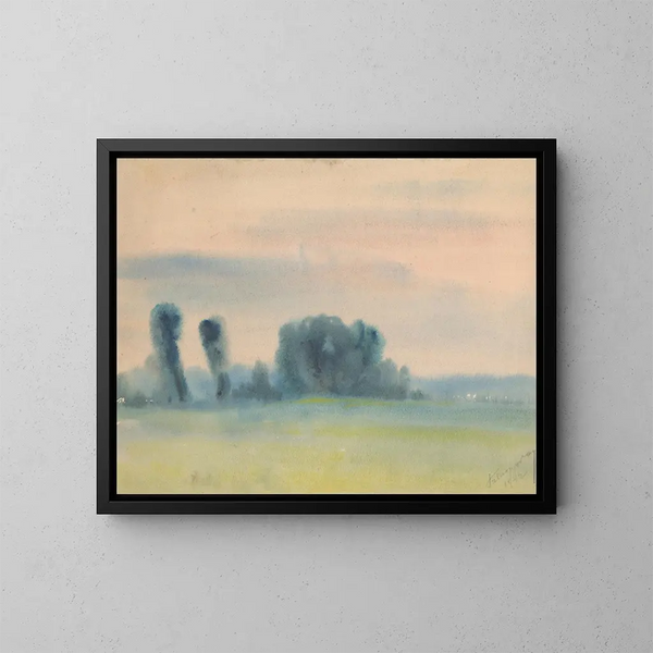 Bäume auf der Wiese - Zolo Palugyay — gerahmtes Bild an der Wand