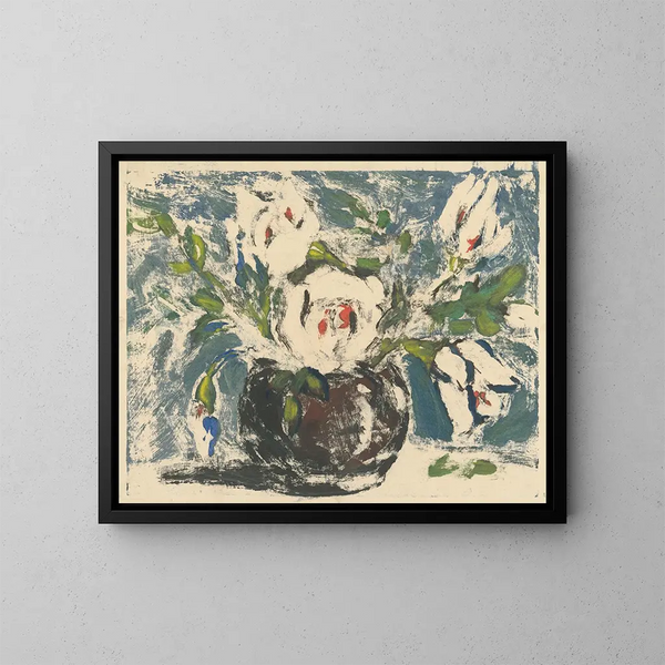 Vase mit Blumen - Zolo Palugyay — gerahmtes Bild an der Wand