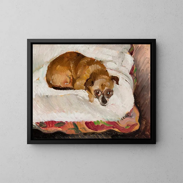 Hund liegend - Zygmunt Waliszewski — gerahmtes Bild an der Wand