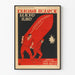 Rotes und schwarzes sowjetisches Propagandaposter im Vintage-Design