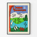 Vintage-Reiseplakat – L’Ain touristique, in einem schmalen Rahmen an einer hellen Wand.