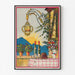 Vintage-Weinplakat – Au bon vin d’Alsace – Hansi, in einem schmalen Rahmen an einer hellen Wand.