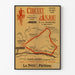 Vintage-Poster Circuit d’Anjou, Wanderung, in einem schmalen Rahmen an einer hellen Wand.