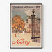 Vintage-Poster Nancy, chemins de fer de l’Est, in einem dünnen Rahmen an einer hellen Wand.