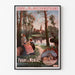 Vintage-Plakat «Paray-le-Monial, train», in einem schlanken Rahmen an einer hellen Wand präsentiert.