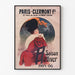 Vintage-Plakat Paris-Clermont, Wintersaison, in einem feinen Rahmen an einer hellen Wand.