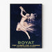 Vintage-Poster Royat, Santé und Jugend, in einem dünnen Rahmen an einer hellen Wand.